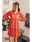 Two-piece red flower dress MP60993 - Online store - Boutique